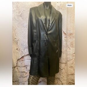 Bod & Christensen Long Black Leather Jacket